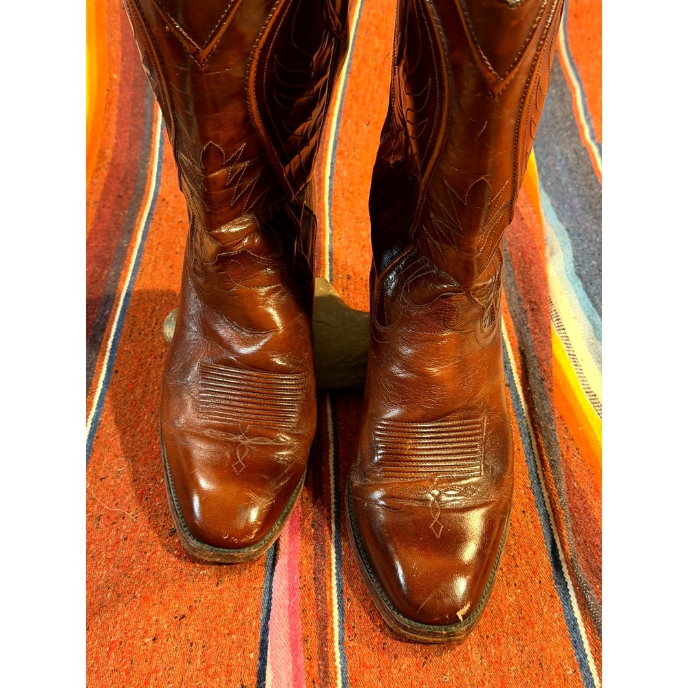 Dan Post Cowboy Boots Mens 8.5D/W 10.5 Brown Made in Spain Style 6883